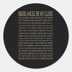 Inspirational Art - Biker Angel Classic Round Sticker