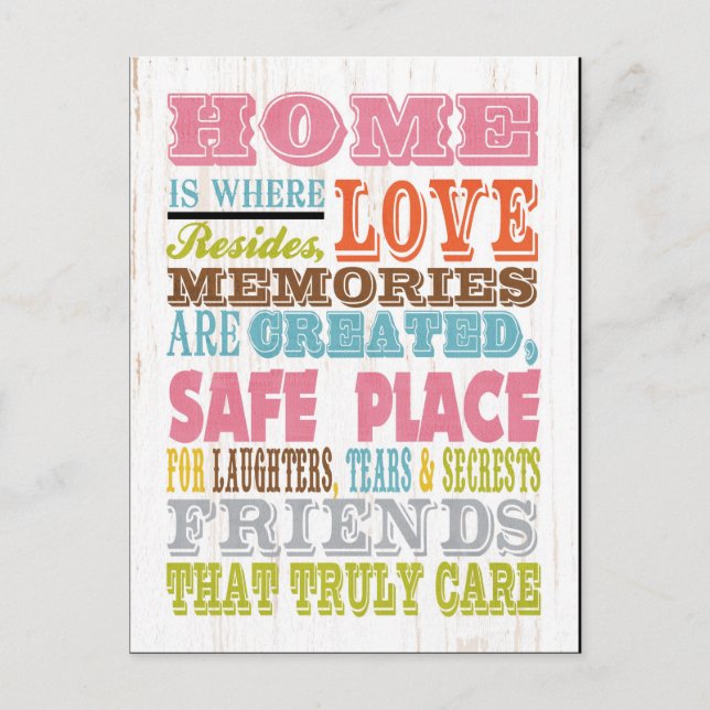 Inspirational Art - Home Postcard (Front)