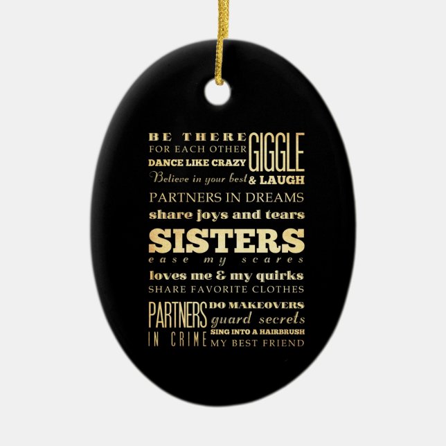 Inspirational Art - Sisters Ceramic Tree Decoration (Front)