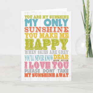Inspirational Art - You Are My Sunshine. Holiday Card