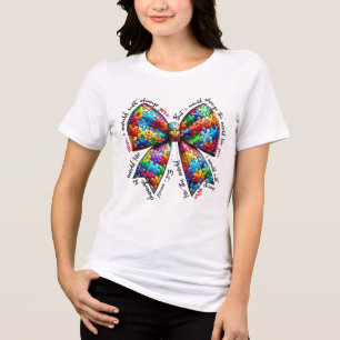 Inspirational Autism Awareness Bow Tri-Blend Shirt