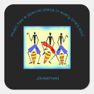 Inspirational, Awesome African drumming Square Sticker