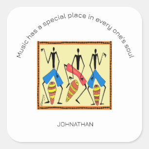 Inspirational, Awesome African drumming  Square Sticker