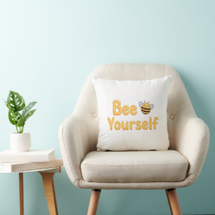 Inspirational "Be Yourself" Positive Message Cushion