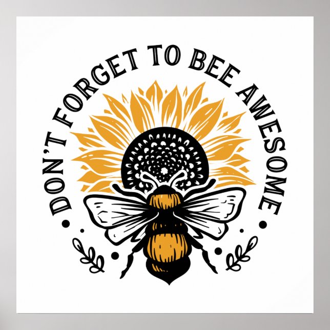 inspirational bee lovers word art Poster (Front)