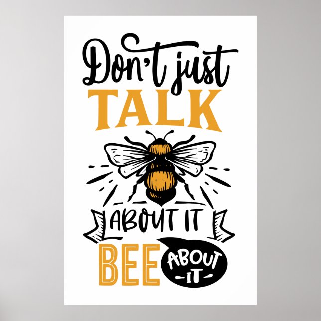 inspirational bee lovers word art  poster (Front)