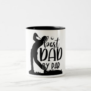 Inspirational Best Dad By Par/ Golf Two-Tone Coffee Mug