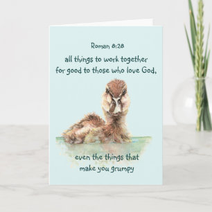 Inspirational Bible Quote Rom 8:28 Work together  Card