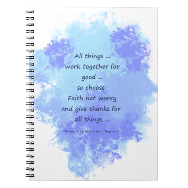 Inspirational Bible Scripture Quotes Notebook (Front)