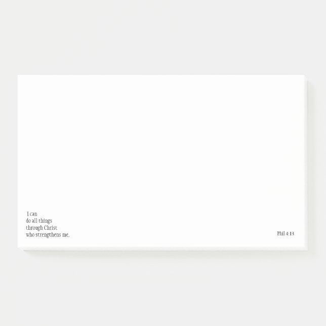 Inspirational Bible Scripture Quotes Phil 4:13 Post-it Notes (Front)