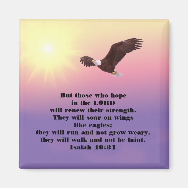Inspirational Bible Verse - Eagle Hope in the Lord Magnet (Front)