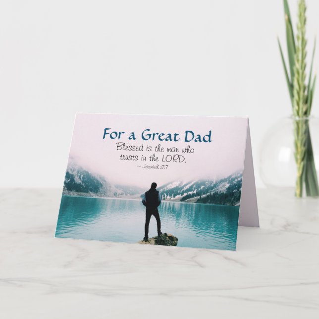 Inspirational Bible Verse Father's Day, Mountains Card (Front)