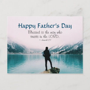 Inspirational Bible Verse Father's Day, Mountains Postcard