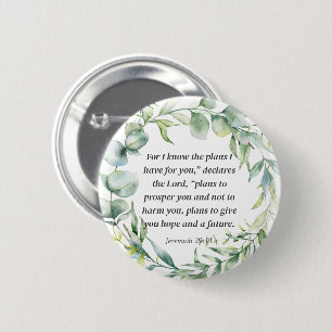Inspirational Bible Verse Jeremiah 29:11 6 Cm Round Badge