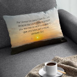 Inspirational Bible Verse Jeremiah 29:11 Christian Decorative Cushion<br><div class="desc">For I know the plans I have for you, declares the Lord. Plans to prosper you and not to harm you, plans to give you hope and a future. Jeremiah 29:11 bible verse on a beautiful ocean sunrise photography gift. This inspirational quote pillow features an uplifting biblical quotation and will...</div>