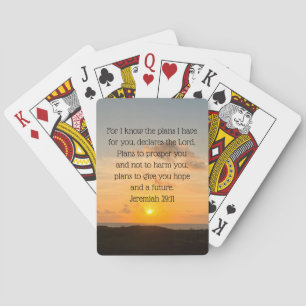 Inspirational Bible Verse Jeremiah 29:11 Christian Playing Cards