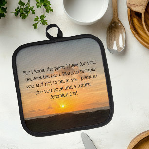 Inspirational Bible Verse Jeremiah 29:11 Christian Pot Holder