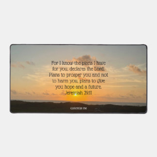 Inspirational Bible Verse Jeremiah 29:11 Sunrise Desk Mat