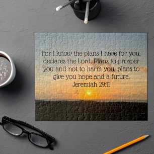 Inspirational Bible Verse Jeremiah 29:11 Sunrise Jigsaw Puzzle