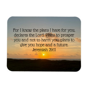 Inspirational Bible Verse Jeremiah 29:11 Sunrise Magnet