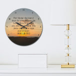 Inspirational Bible Verse Jeremiah 29:11 Sunset Large Clock<br><div class="desc">For I know the plans I have for you, declares the Lord. Plans to prosper you and not to harm you, plans to give you hope and a future. Jeremiah 29:11 bible verse on a beautiful ocean sunrise clock. This inspirational quote gift features your custom text under an uplifting biblical...</div>