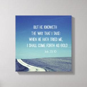 Inspirational Bible Verse Job Quote Canvas Print