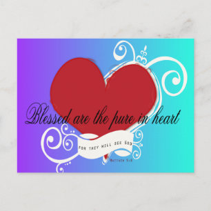 Inspirational Bible Verse Matthew 5:8 Blessed are. Postcard