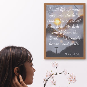 Inspirational Bible Verse Mountain Vista Wall Art