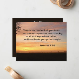 Inspirational Bible Verse Proverbs 3:5-6 Church Card