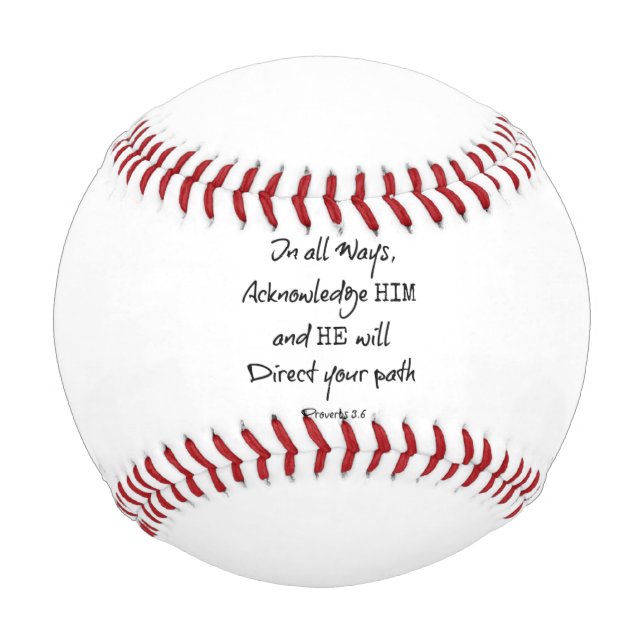 Inspirational Bible Verse Quote Baseball (Front)