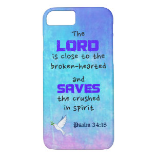 Inspirational Biblical Quote Psalm 34:18 iPhone 8/7 Case