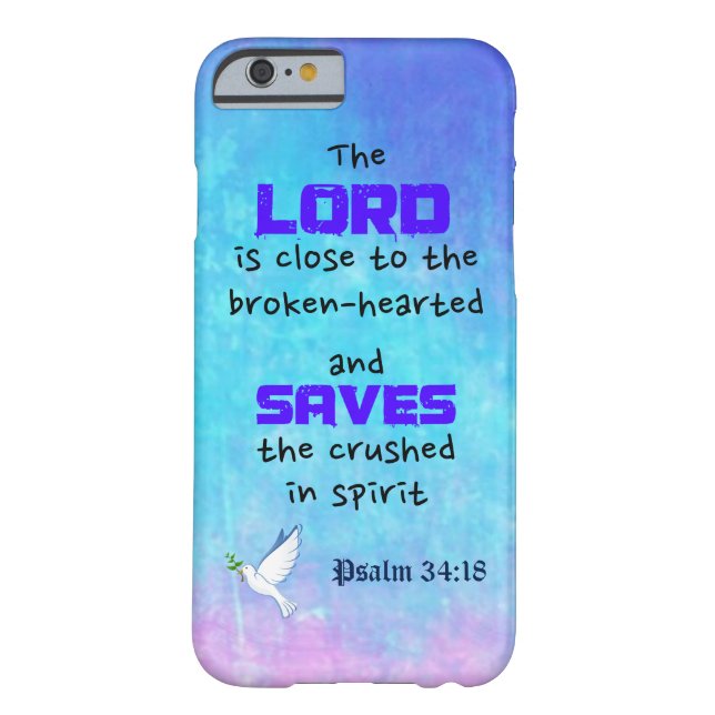 Inspirational Biblical Quote Psalm 34:18 Case-Mate iPhone Case (Back)