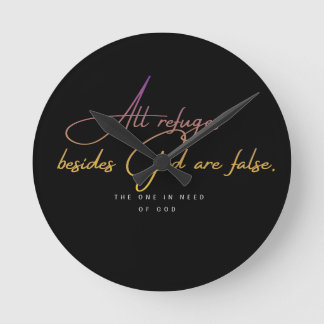 Inspirational Black and Gold Quote Throw Pillow Round Clock