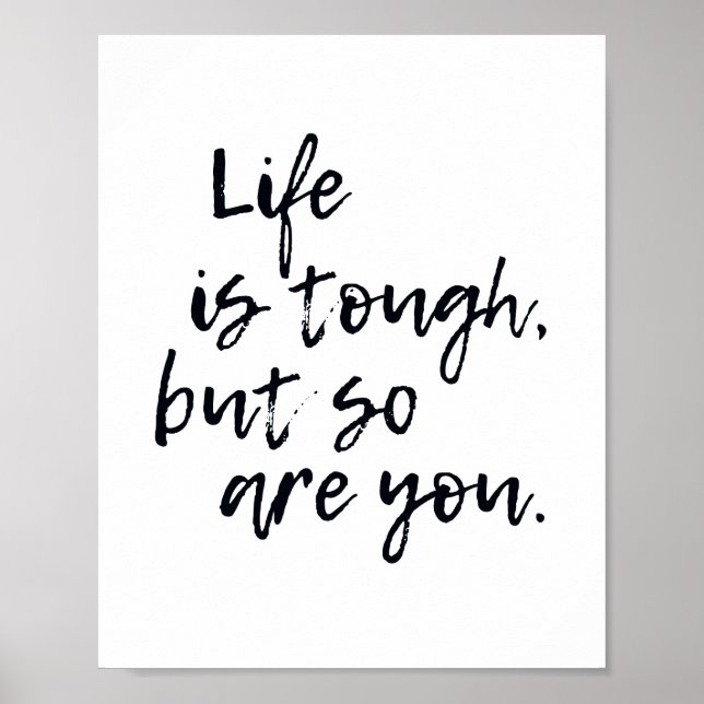 Inspirational Black and White Scandi typographic Poster (Front)