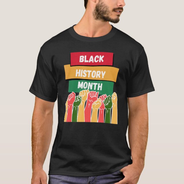 Inspirational Black History Month Signal Raise Pro T-Shirt (Front)