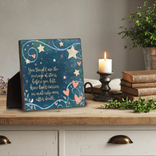 Inspirational Blue Stars Hearts Memory Quote Plaque