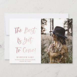 Inspirational Blush Photo Graduation Announcement 