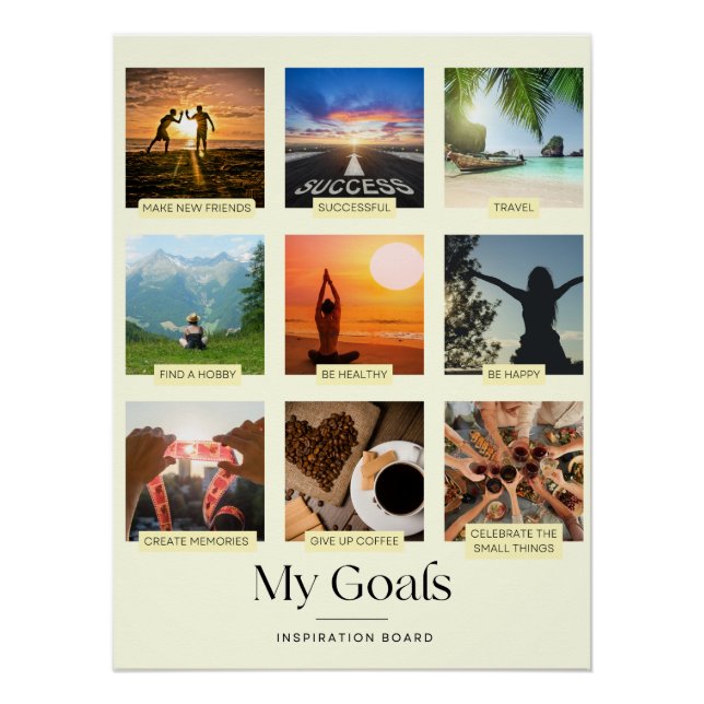 Inspirational Board My Goals Poster (Front)