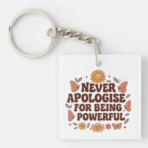 Inspirational Boho Butterfly Flowers, on back Key Ring