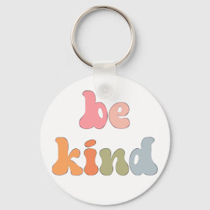 Inspirational Boho Colourful Watercolor Be Kind Key Ring