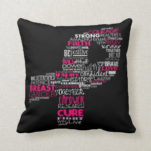 Inspirational Breast Cancer Awareness Ribbon Cushion