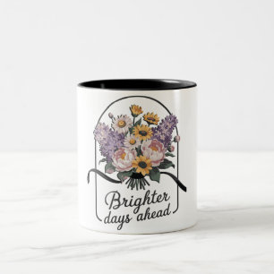 Inspirational Brighter Days Head Quote/Sublimation Two-Tone Coffee Mug