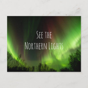 Inspirational bucket list Northern Lights travel Postcard