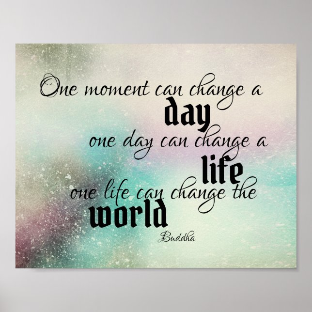 inspirational Buddha quote text  watercolor Poster (Front)