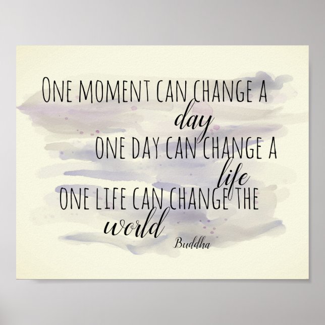 inspirational Buddha quote text  watercolor Poster (Front)