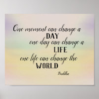 inspirational Buddha quote watercolor wash design
