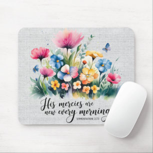 Inspirational Butterfly/Floral Bible Scripture Mouse Pad