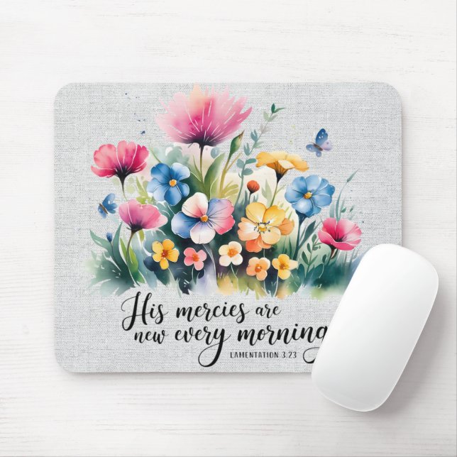 Inspirational Butterfly/Floral Bible Scripture Mouse Pad (With Mouse)