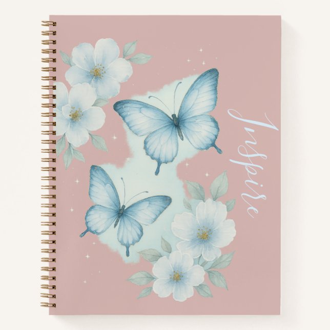 Inspirational Butterfly Floral Notebook (Front)