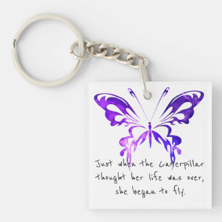 Inspirational Butterfly Key Ring